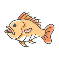 rockfish icon, rockfish vector illustration-simple illustration of rockfish, perfect for rockfish logos and icons