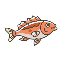 rockfish icon, rockfish vector illustration-simple illustration of rockfish, perfect for rockfish logos and icons