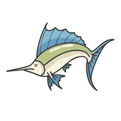 sailfish icon, sailfish vector illustration-simple illustration of sailfish, perfect for sailfish logos and icons