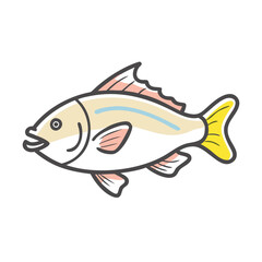 sea bass icon, sea bass vector illustration-simple illustration of sea bass, perfect for sea bass logos and icons