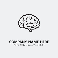 Brain illustration black and white for logo company vector image