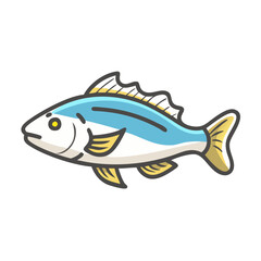 sea bass icon, sea bass vector illustration-simple illustration of sea bass, perfect for sea bass logos and icons