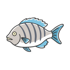 sheepshead icon, sheepshead vector illustration-simple illustration of sheepshead, perfect for sheepshead logos and icons