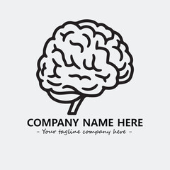Brain illustration black and white for logo company vector image