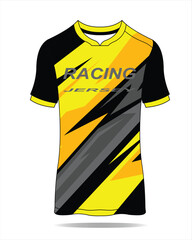 Brightly colored racing jersey featuring dynamic patterns, suitable for competitive sports and events