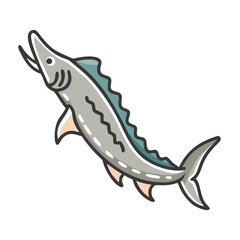 sturgeon icon, sturgeon vector illustration-simple illustration of sturgeon, perfect for sturgeon logos and icons