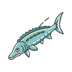 sturgeon icon, sturgeon vector illustration-simple illustration of sturgeon, perfect for sturgeon logos and icons