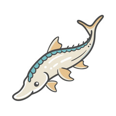 sturgeon icon, sturgeon vector illustration-simple illustration of sturgeon, perfect for sturgeon logos and icons