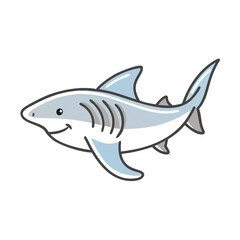 tiger shark icon, tiger shark vector illustration-simple illustration of tiger shark, perfect for tiger shark logos and icons