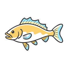 walleye icon, walleye vector illustration-simple illustration of walleye, perfect for walleye logos and icons