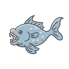 wolf fish icon, wolf fish vector illustration-simple illustration of wolf fish, perfect for wolf fish logos and icons