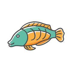 wrasse icon, wrasse vector illustration-simple illustration of wrasse, perfect for wrasse logos and icons