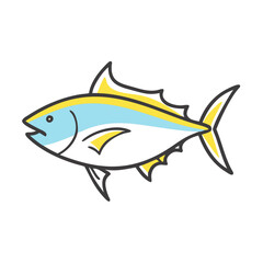 yellowfin tuna icon, yellowfin tuna vector illustration-simple illustration of yellowfin tuna, perfect for yellowfin tuna logos and icons