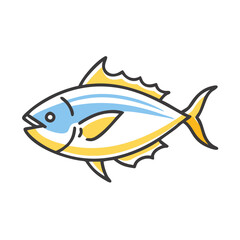 yellowfin tuna icon, yellowfin tuna vector illustration-simple illustration of yellowfin tuna, perfect for yellowfin tuna logos and icons