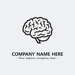 Brain illustration black and white for logo company vector image