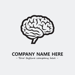 Brain illustration black and white for logo company vector image