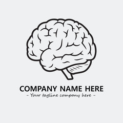 Brain illustration black and white for logo company vector image