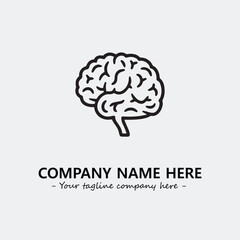 Brain illustration black and white for logo company vector image