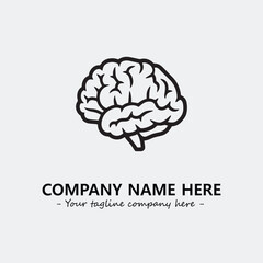 Brain illustration black and white for logo company vector image