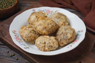 Traditional Malay Kuih Kacang Hijau Also Known as Kuih Kasturi in a Cozy Lifestyle Setting