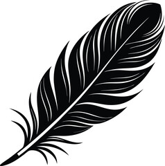 Feather Silhouette Vector | Elegant Bird Feather Design for Creative Use