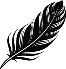 Obraz premium Feather Silhouette Vector | Elegant Bird Feather Design for Creative Use