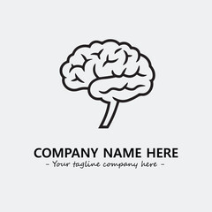 Brain illustration black and white for logo company vector image