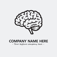 Brain illustration black and white for logo company vector image