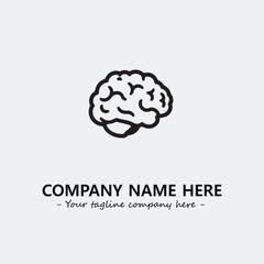 Brain illustration black and white for logo company vector image