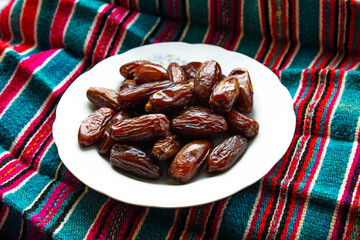 Dates fruit in close up shoot.