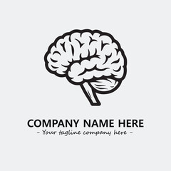 Brain illustration black and white for logo company vector image