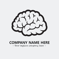 Brain illustration black and white for logo company vector image