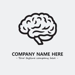 Brain illustration black and white for logo company vector image