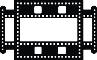 Film Strip Silhouette Vector | Retro Movie Reel Design for Creative Projects