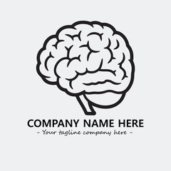 Brain illustration black and white for logo company vector image