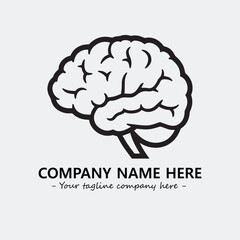 Brain illustration black and white for logo company vector image