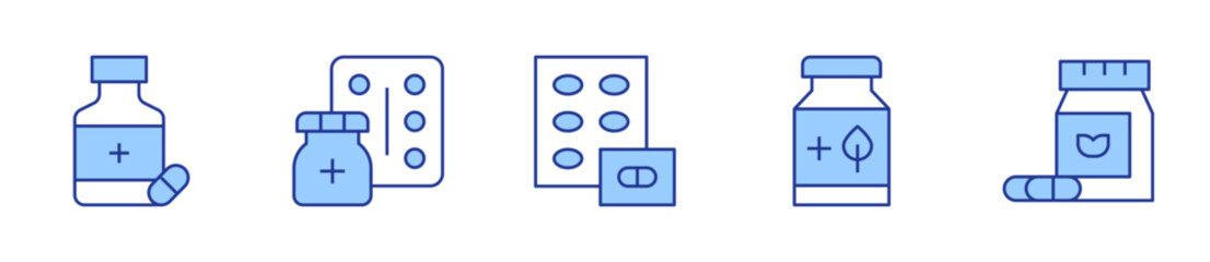 medicine, natural, natural medicine. Medicine Icon vector illustration. Line Duotone style. Editable stroke