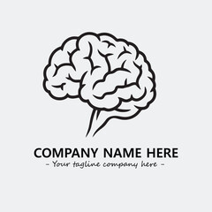 Brain illustration black and white for logo company vector image