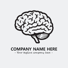 Brain illustration black and white for logo company vector image