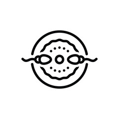 Black line icon for fertilization