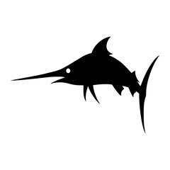 Silhouette Marlin Fish Vector Icon