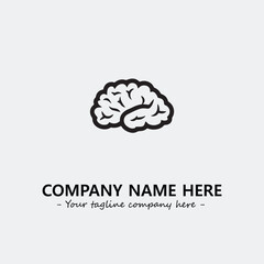 Brain illustration black and white for logo company vector image