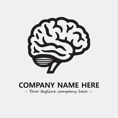 Brain illustration black and white for logo company vector image