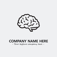 Brain illustration black and white for logo company vector image