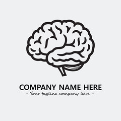 Brain illustration black and white for logo company vector image
