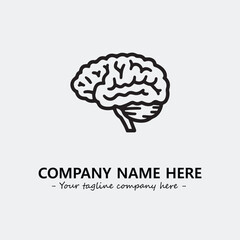 Brain illustration black and white for logo company vector image