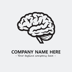 Brain illustration black and white for logo company vector image