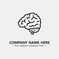 Brain illustration black and white for logo company vector image