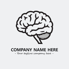 Brain illustration black and white for logo company vector image
