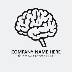 Brain illustration black and white for logo company vector image